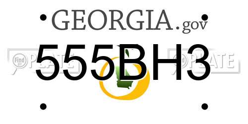 555BH3 Georgia License Plate