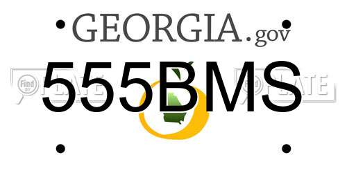555BMS Georgia License Plate