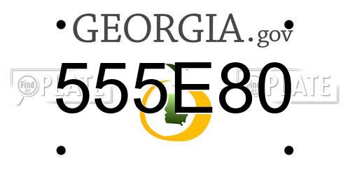 555E80 Georgia License Plate