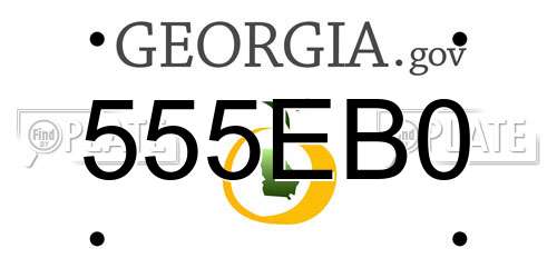 555EB0 Georgia License Plate