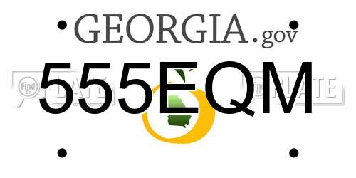 555EQM Georgia License Plate