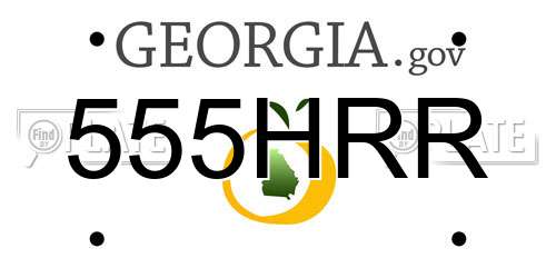 555HRR Georgia License Plate