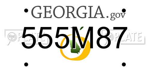 555M87 Georgia License Plate