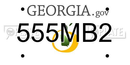 555MB2 Georgia License Plate