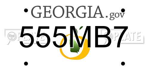 555MB7 Georgia License Plate