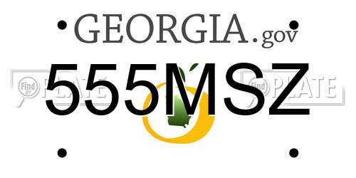 555MSZ Georgia License Plate