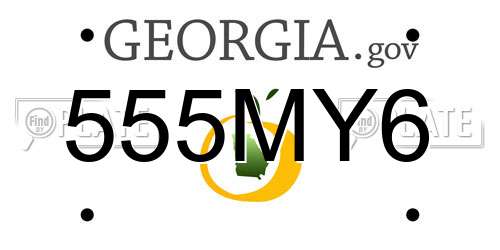 555MY6 Georgia License Plate