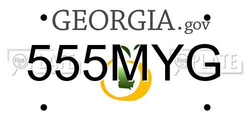 555MYG Georgia License Plate