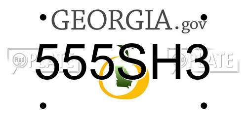 555SH3 Georgia License Plate