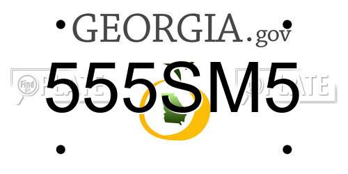 555SM5 Georgia License Plate
