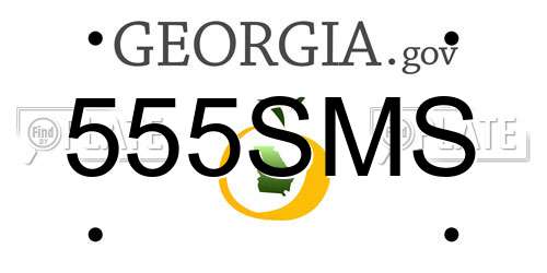 555SMS Georgia License Plate