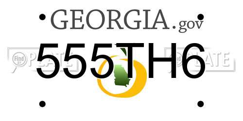 555TH6 Georgia License Plate