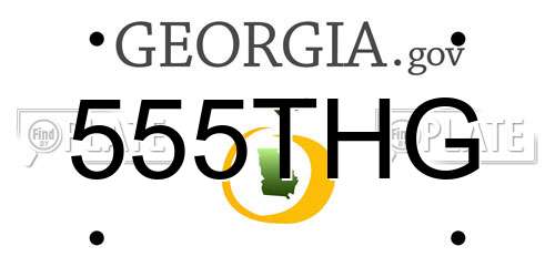 555THG Georgia License Plate