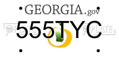 555TYC Georgia License Plate