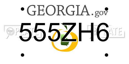 555ZH6 Georgia License Plate