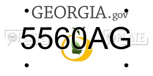 5560AG Georgia License Plate