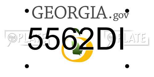 5562DI Georgia License Plate