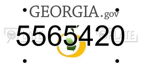 5565420 Georgia License Plate