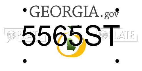 5565ST Georgia License Plate