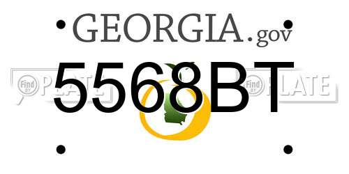 5568BT Georgia License Plate