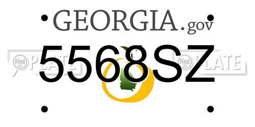 5568SZ Georgia License Plate