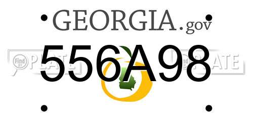 556A98 Georgia License Plate