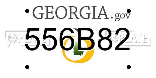 556B82 Georgia License Plate