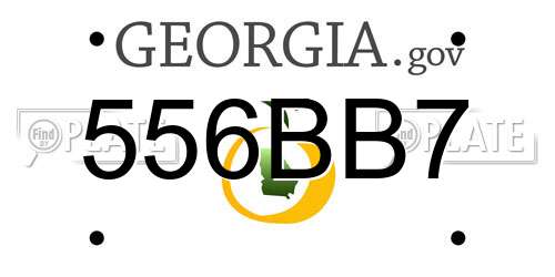 556BB7 Georgia License Plate