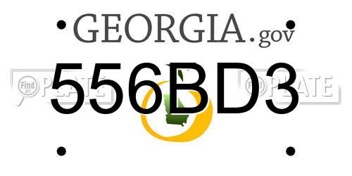 556BD3 Georgia License Plate