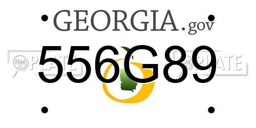556G89 Georgia License Plate