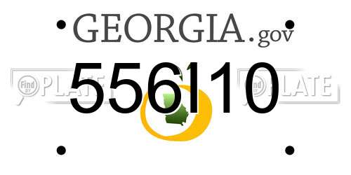 556I10 Georgia License Plate
