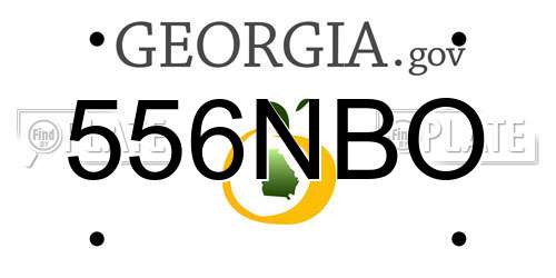 556NBO Georgia License Plate