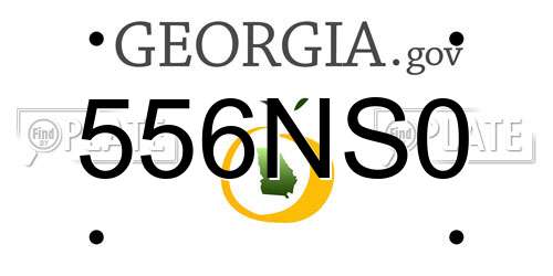 556NS0 Georgia License Plate