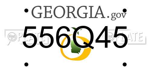 556Q45 Georgia License Plate