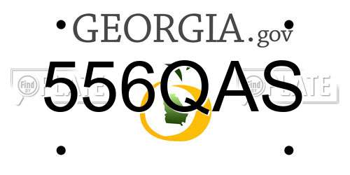 556QAS Georgia License Plate