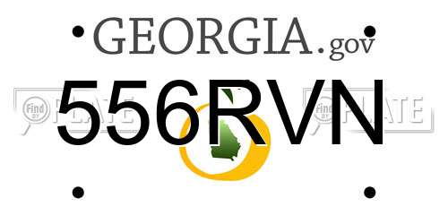 556RVN Georgia License Plate