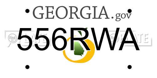 556RWA Georgia License Plate
