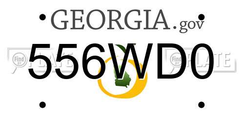 556WD0 Georgia License Plate