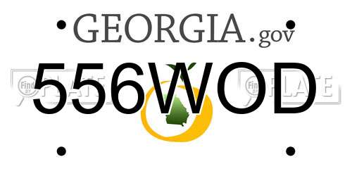 556WOD Georgia License Plate