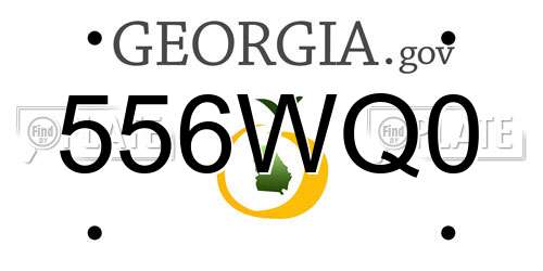 556WQ0 Georgia License Plate