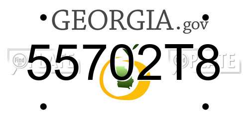 55702T8 Georgia License Plate