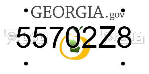 55702Z8 Georgia License Plate