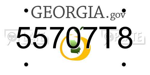 55707T8 Georgia License Plate
