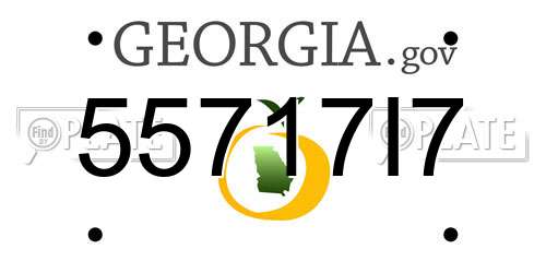 55717I7 Georgia License Plate