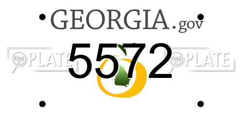 5572 Georgia License Plate