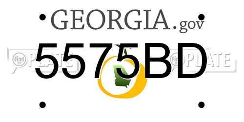 5575BD Georgia License Plate