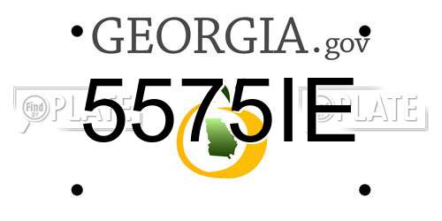 5575IE Georgia License Plate