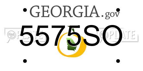 5575SO Georgia License Plate