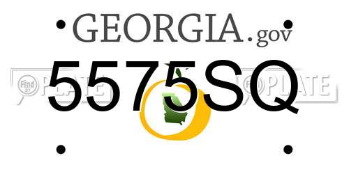 5575SQ Georgia License Plate