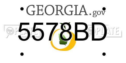 5578BD Georgia License Plate